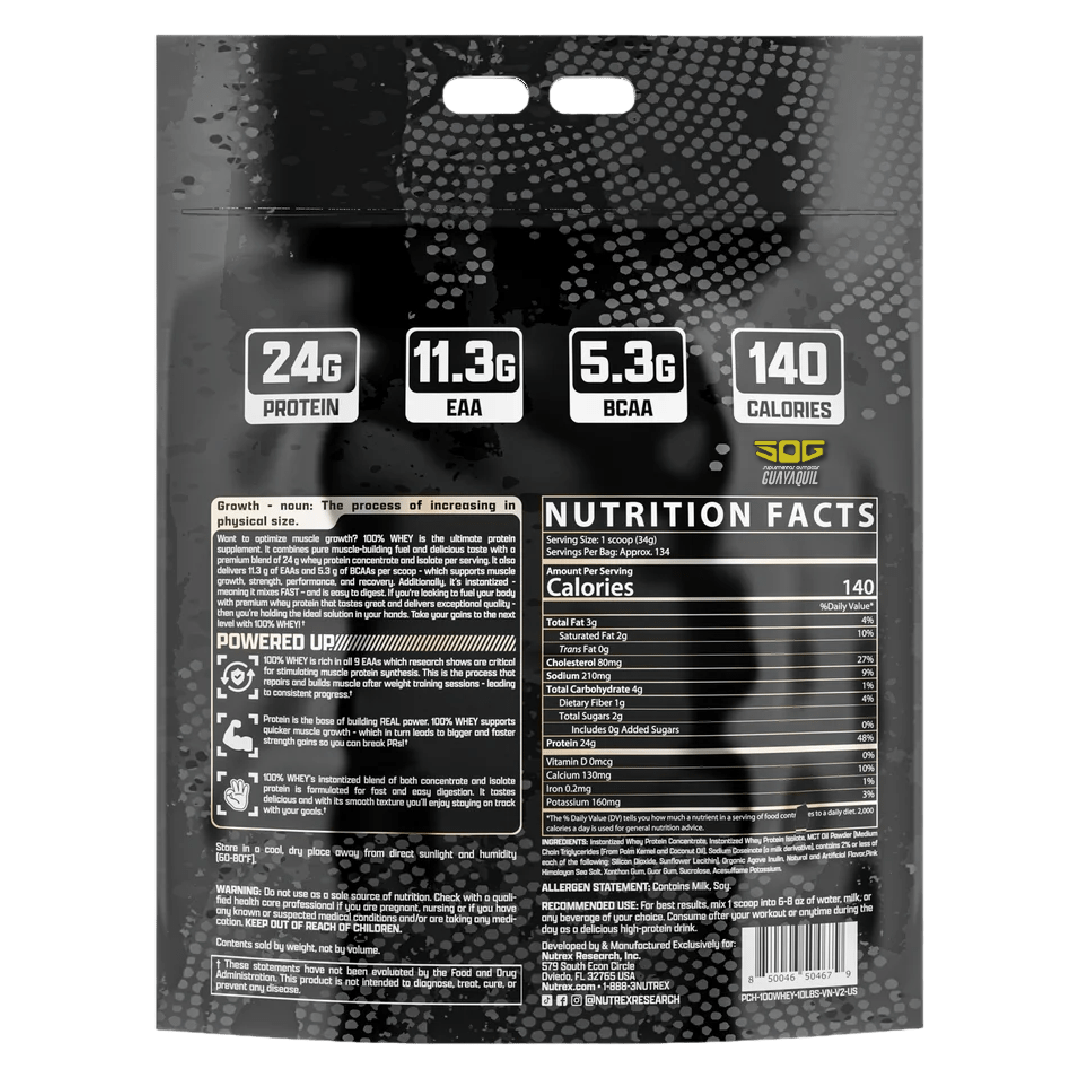 100% WHEY PROTEINA NUTREX 10 LB - Image 4