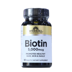 Biotin 5000 mcg de Windmill 60 tab